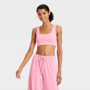 Women's Washed Jersey Sports Bra - JoyLab™ Light Pink